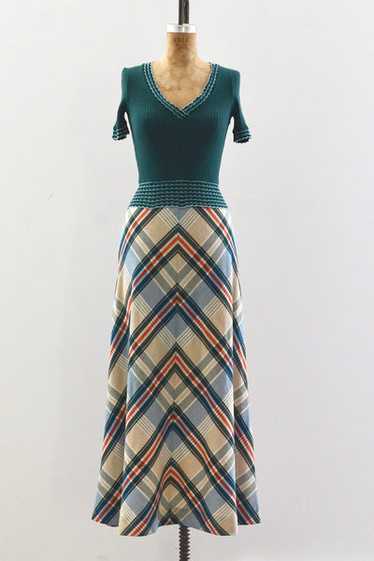 70's Mitered Knit Dress / XXS - image 1