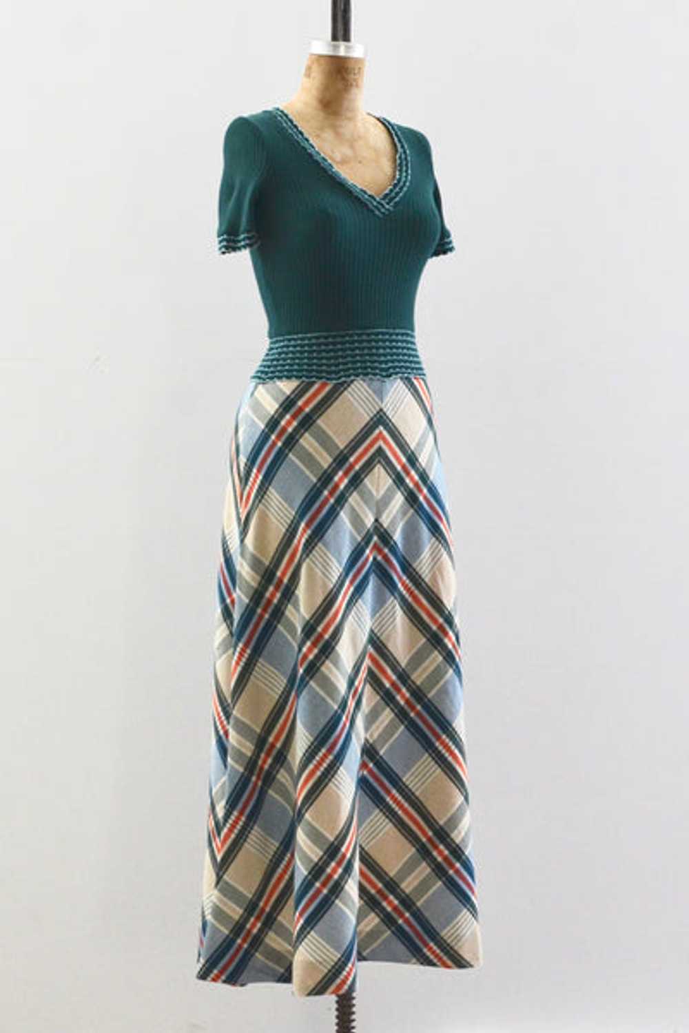70's Mitered Knit Dress / XXS - image 3