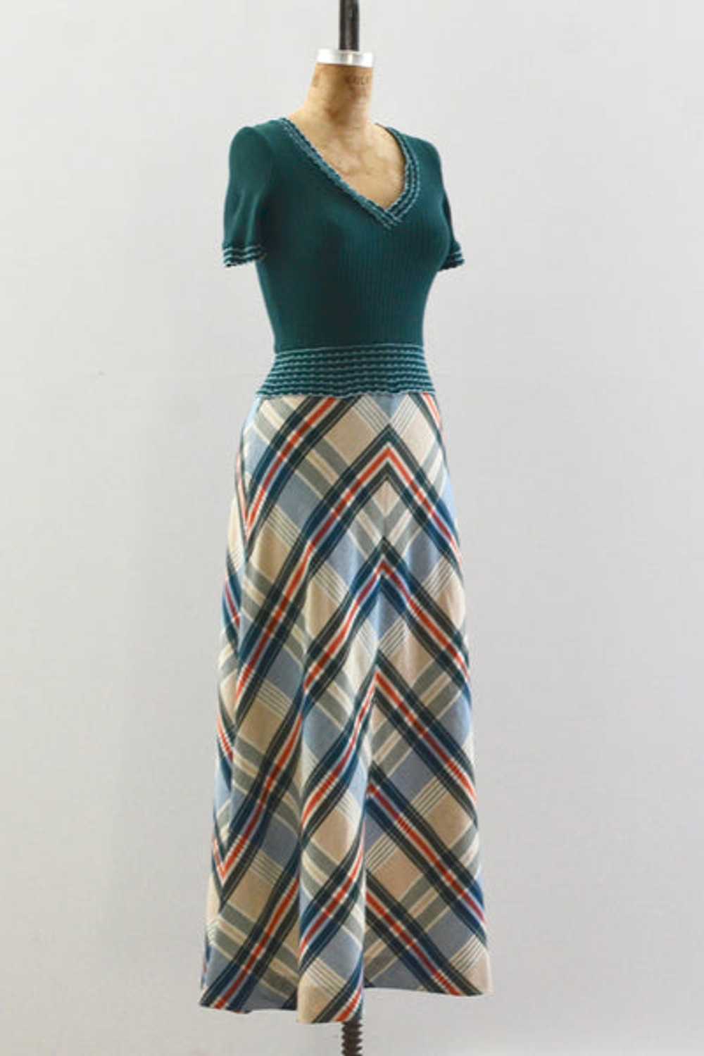 70's Mitered Knit Dress / XXS - image 4
