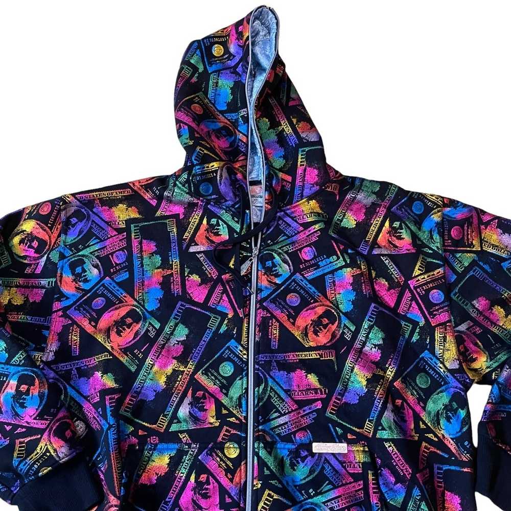 Vintage Gradient FullZip AllOverPrint y2k 100s Ho… - image 1