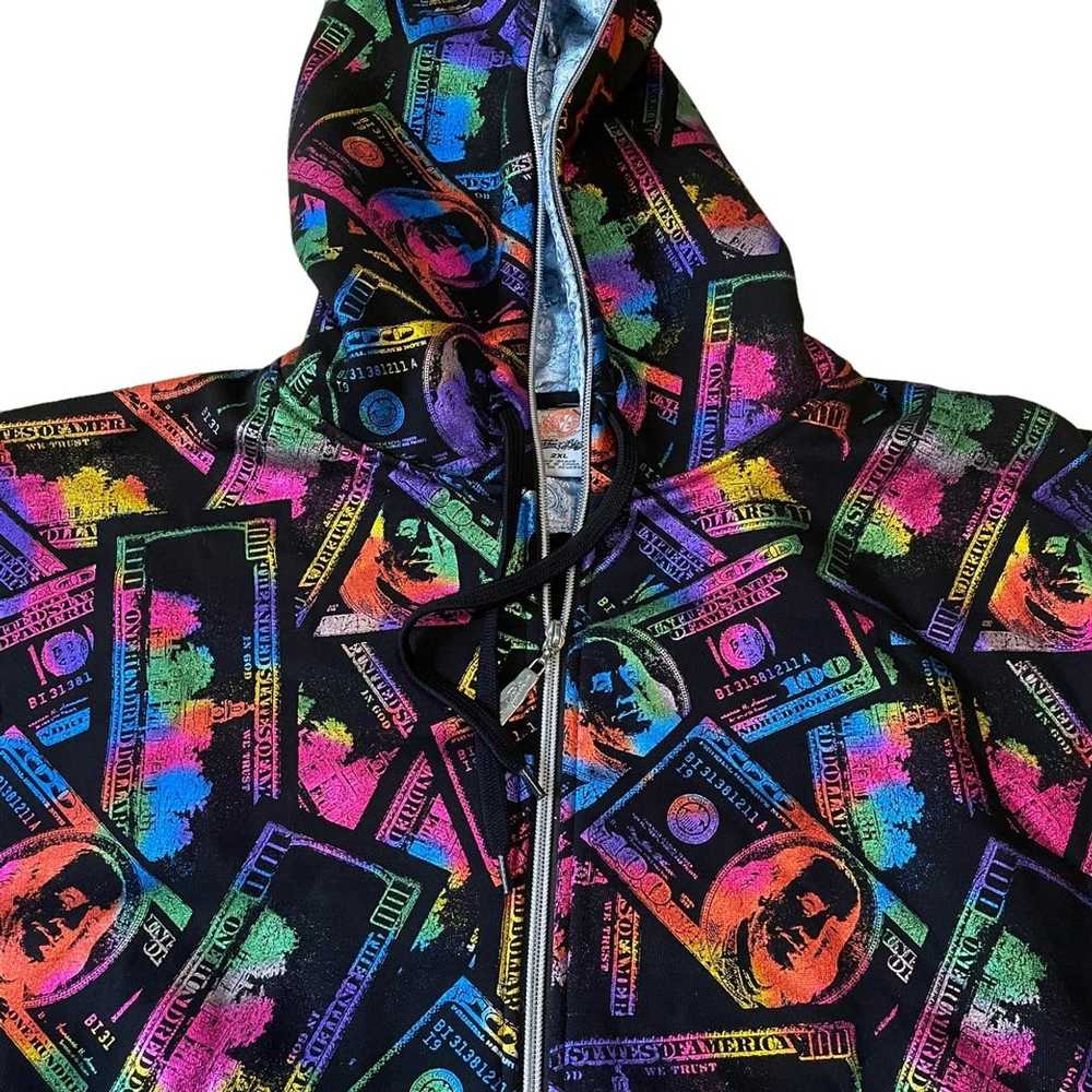 Vintage Gradient FullZip AllOverPrint y2k 100s Ho… - image 2