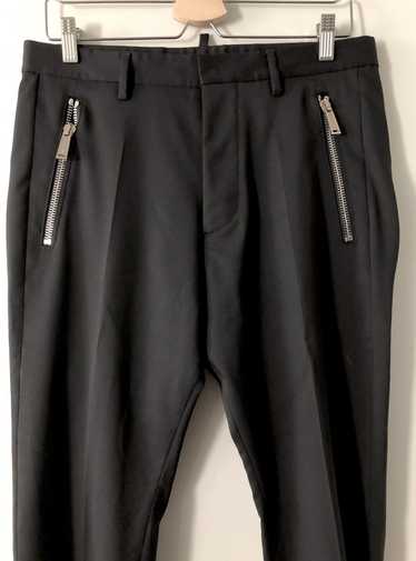 Dsquared2 Black Zipper Slim Trousers, pleated