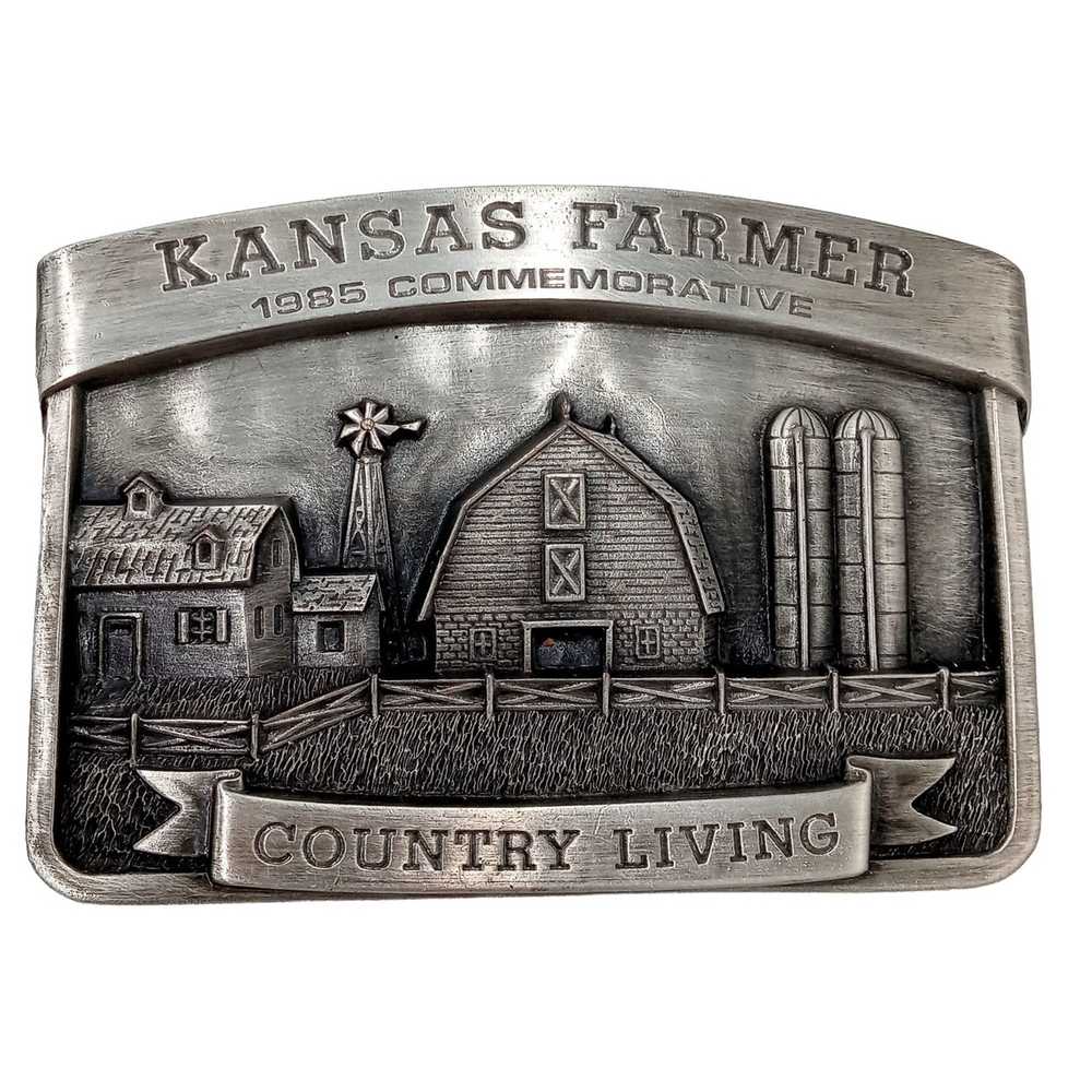 Unlisted Kansas Farmer Belt Buckle Country Living… - image 1