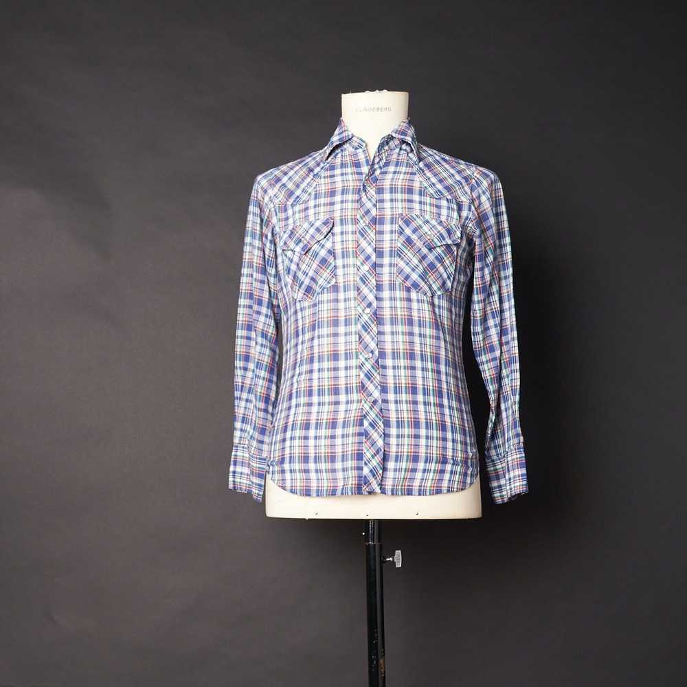 Sears 1970s Sears Western Wear Plaid Snap Shirt - image 1