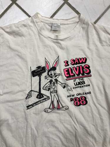 Vintage Bugs Bunny Elvis 1988 80s neon tee
