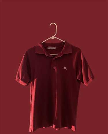 Burberry Oxford Logo Embroidered Polo Navy/Red