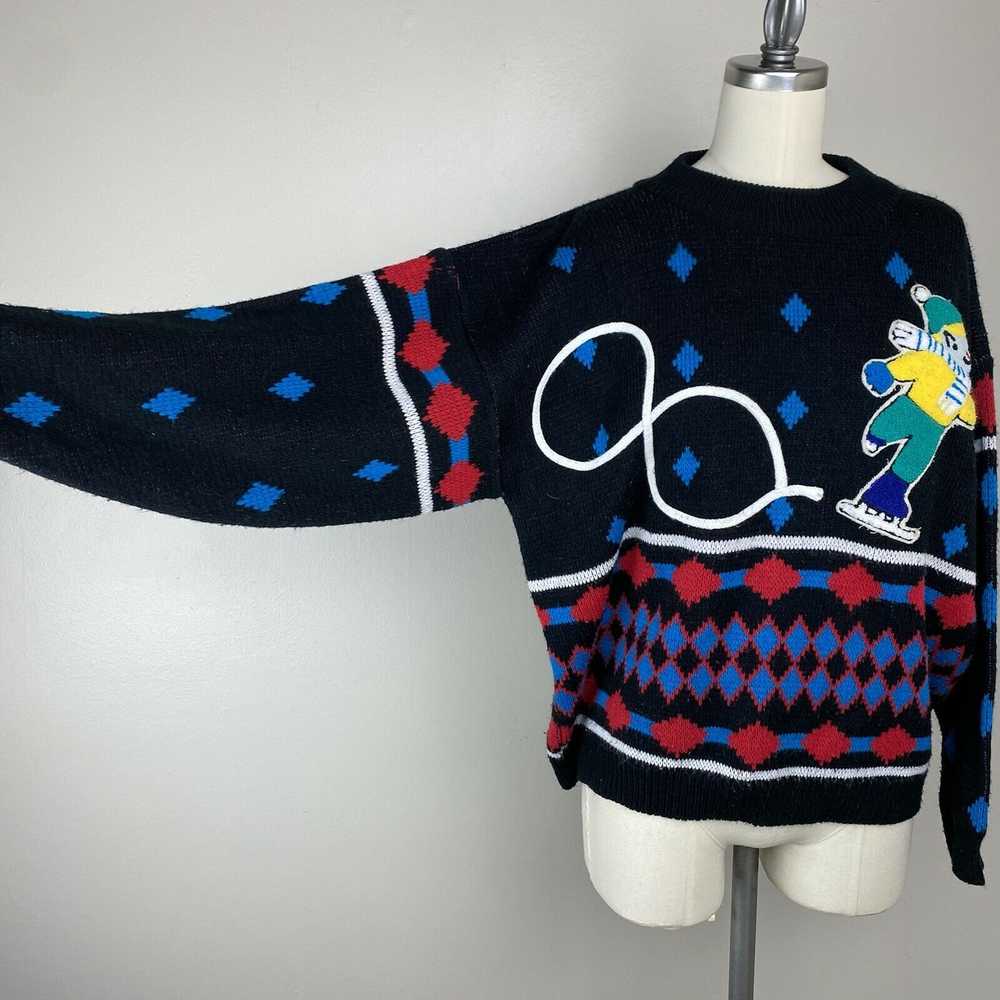 1980s Ice Skater Slouchy Sweater, Cherry Stix Ltd… - image 4