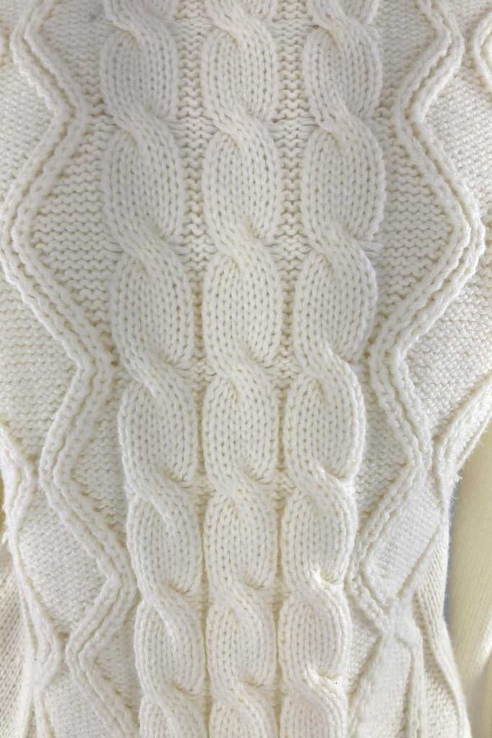 Vintage Winter White Cable Knit Sweater - image 3