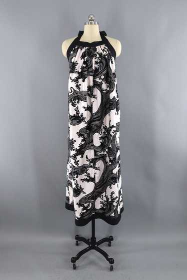 Vintage Waves Halter Dress - image 1