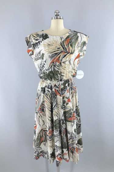 Vintage Tropical Print Dress
