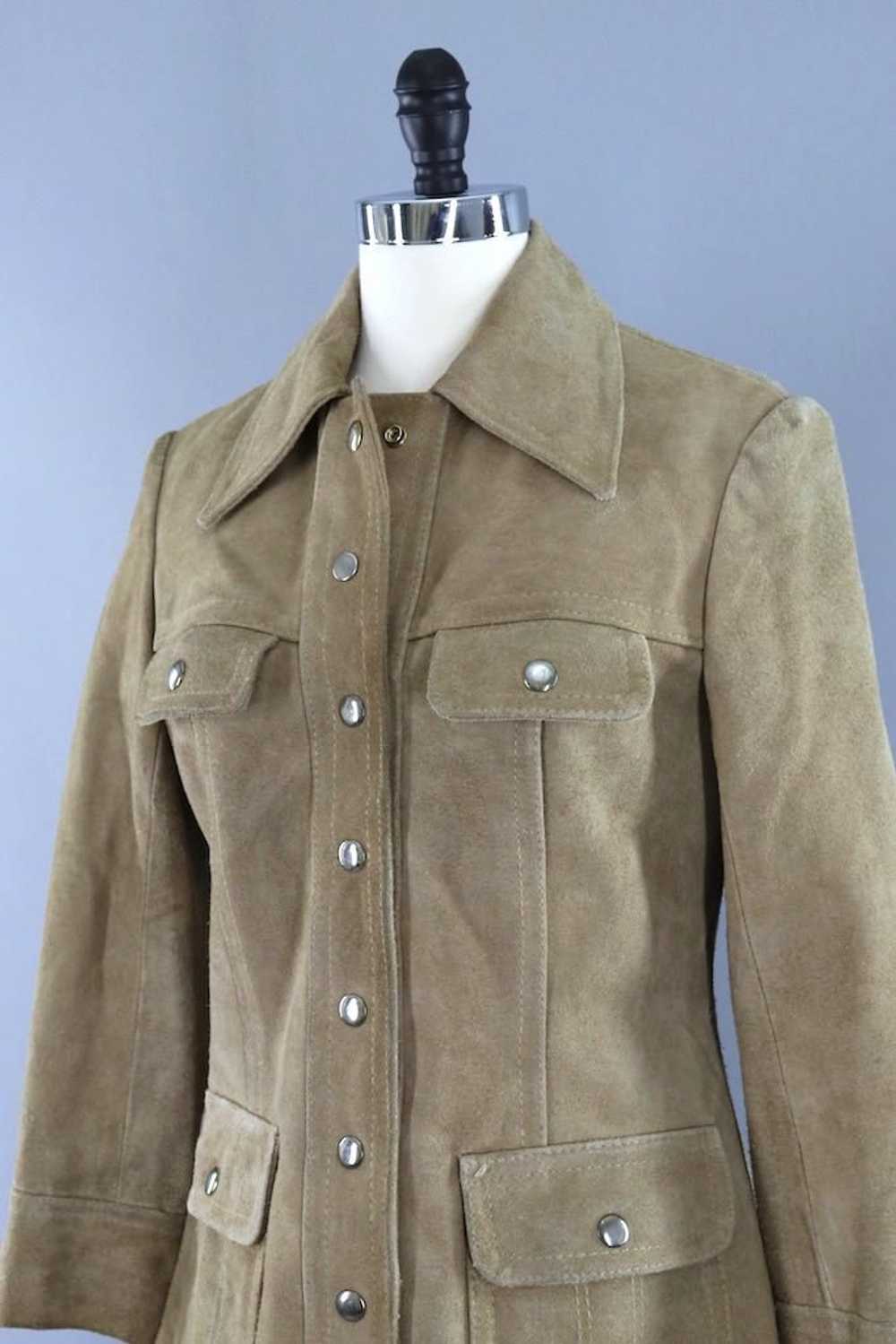 Vintage Tan Suede Jacket - image 2