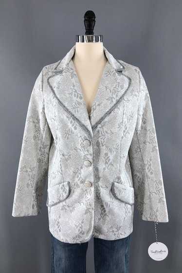 Vintage Silver Brocade Blazer - image 1