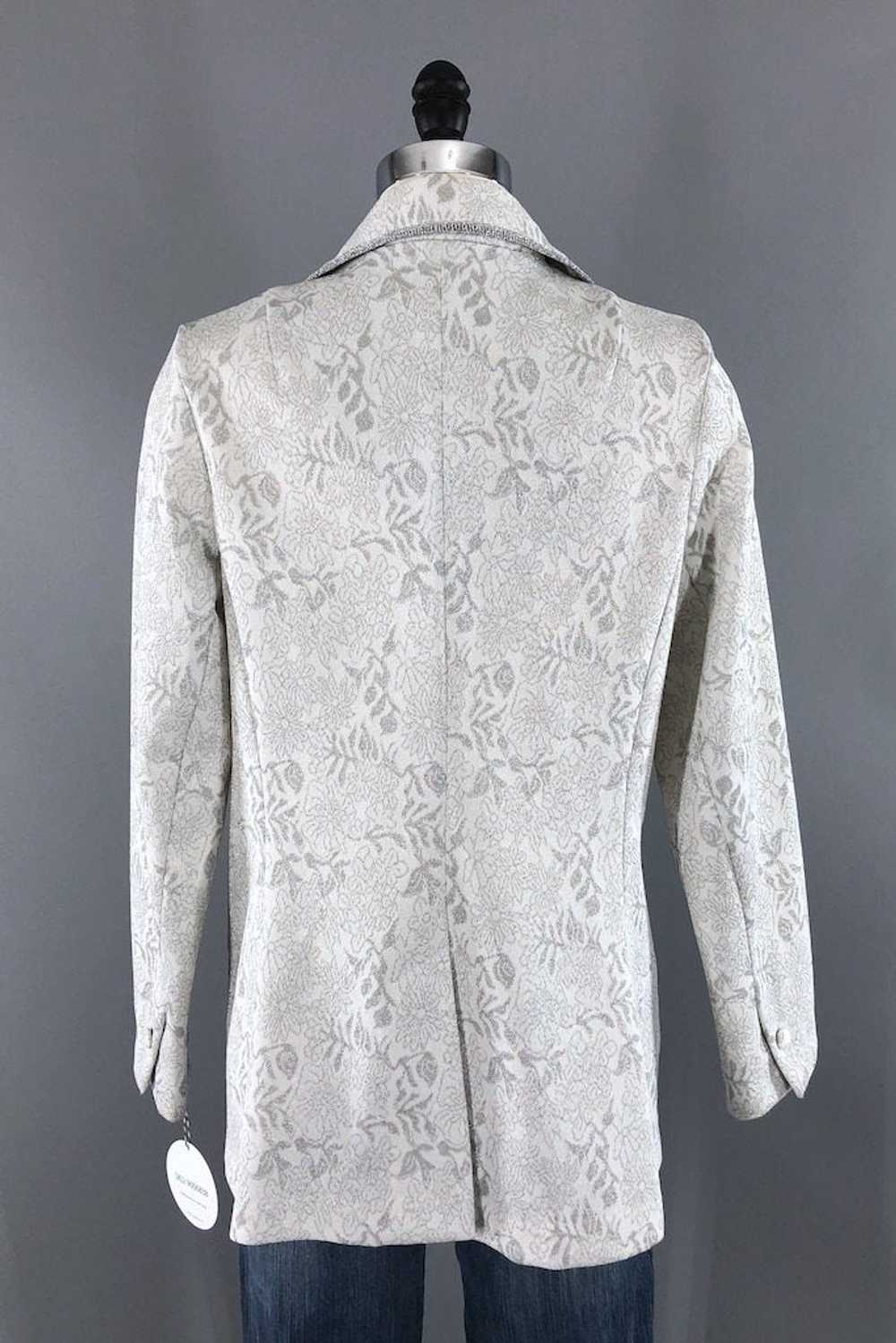 Vintage Silver Brocade Blazer - image 4