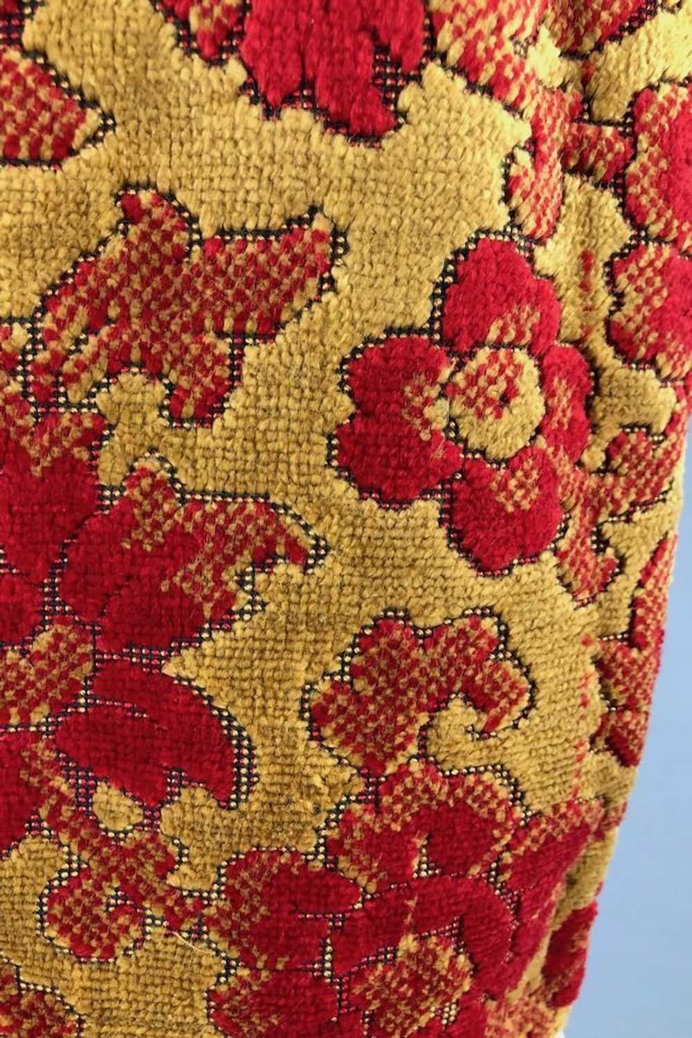 Vintage Red and Gold Chenille Vest - image 4