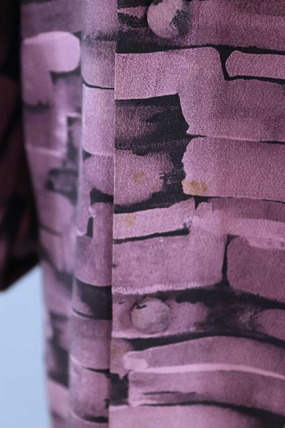 Vintage Purple Abstract Kimono Coat - image 6