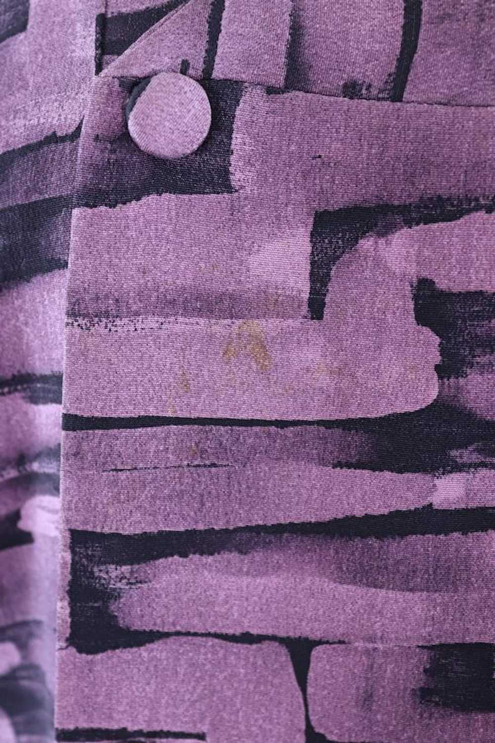 Vintage Purple Abstract Kimono Coat - image 7