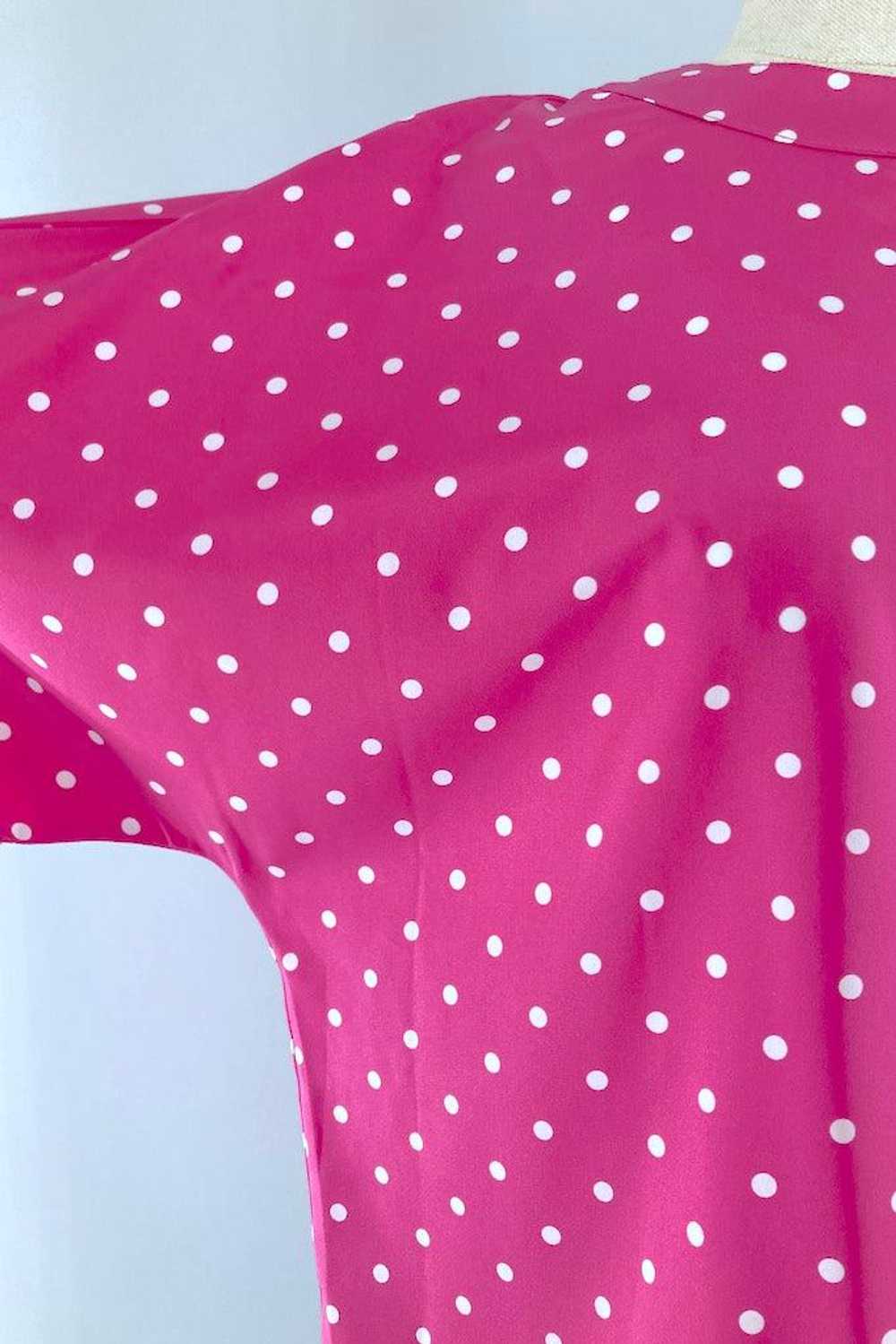 Vintage Pink Polka Dot Blouse - image 3
