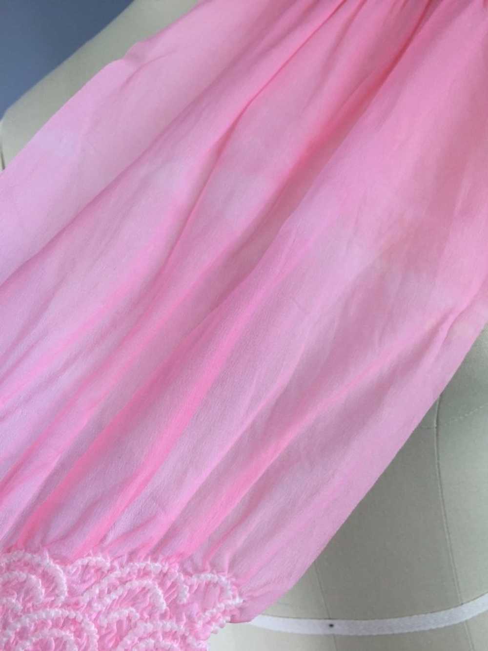 Vintage Pink Chiffon Kimono Obiage Scarf - image 5