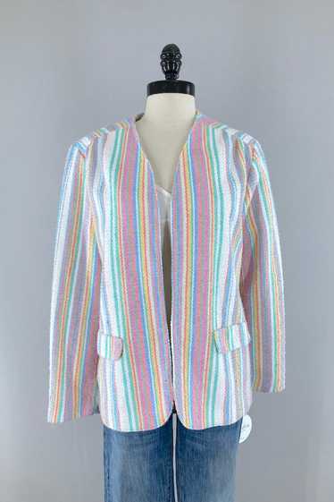 Vintage Pastel Stripe Spring Jacket
