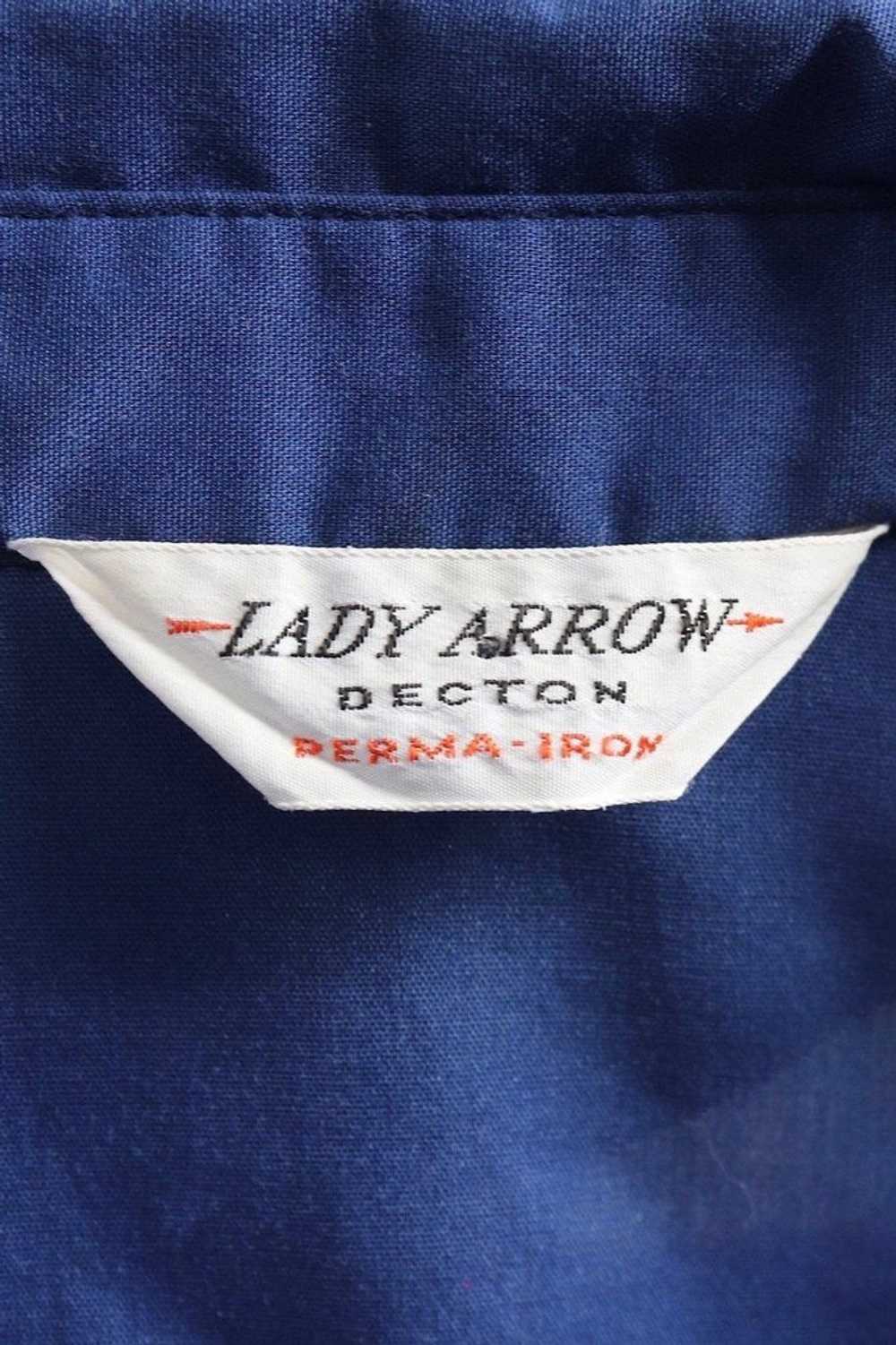 Vintage Navy Blue Lady Arrow Shirt Dress - image 5