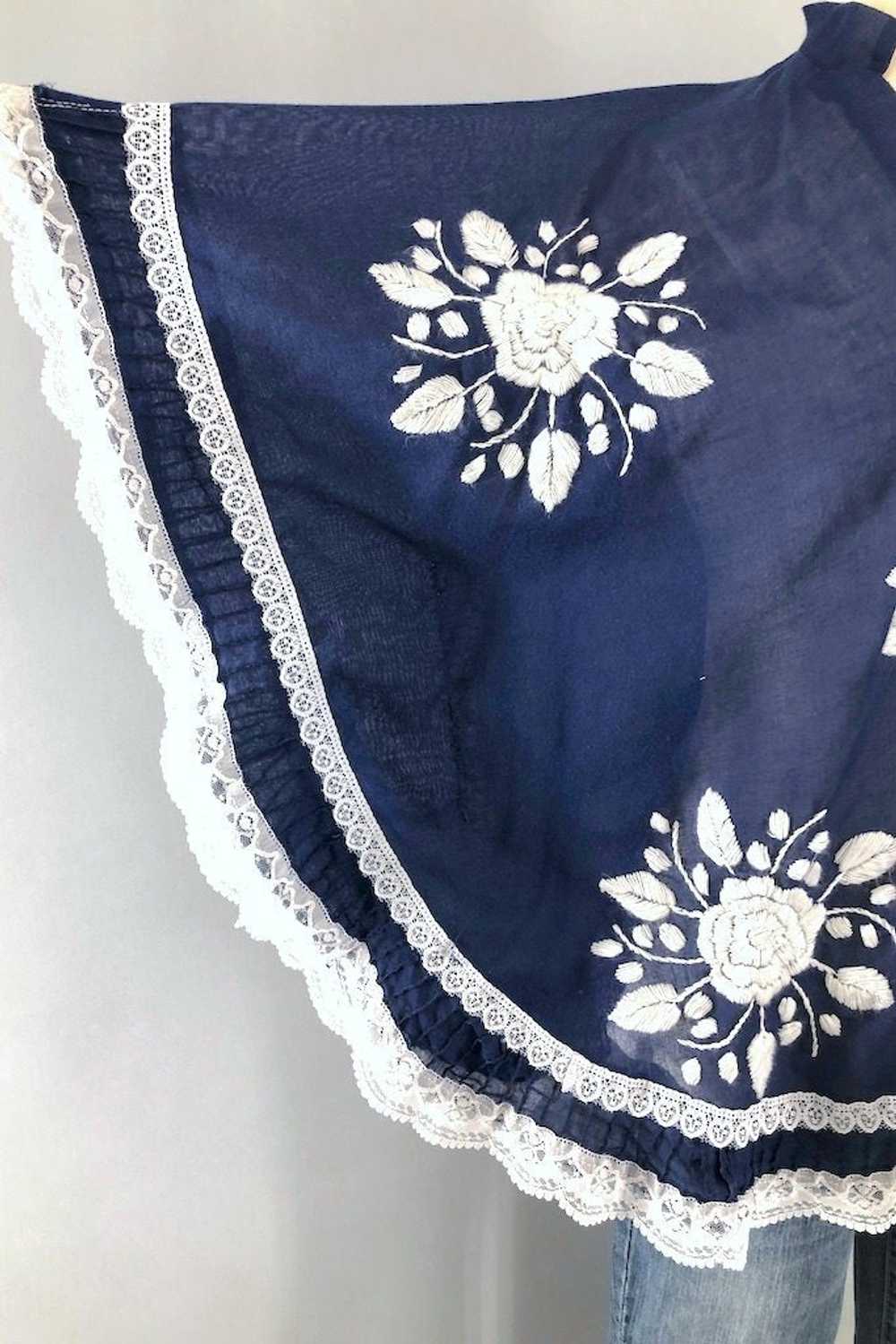 Vintage Navy & White Embroidered Tunic - image 3