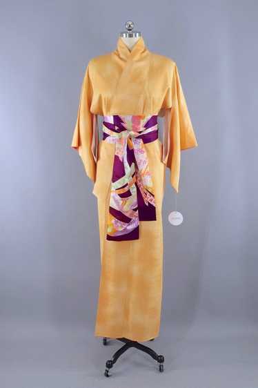 Vintage Light Orange Kimono Robe
