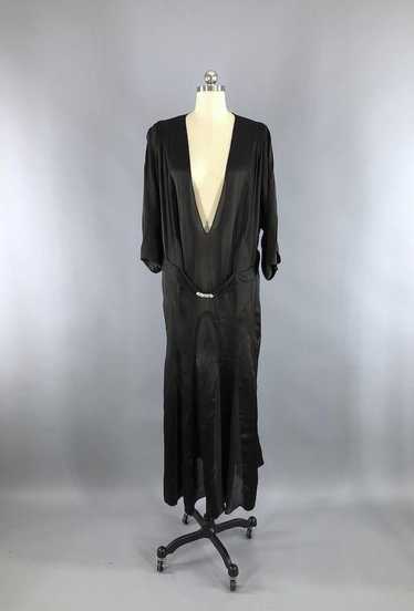 Vintage 1920s-1930s Silk Dress with Matching Vest