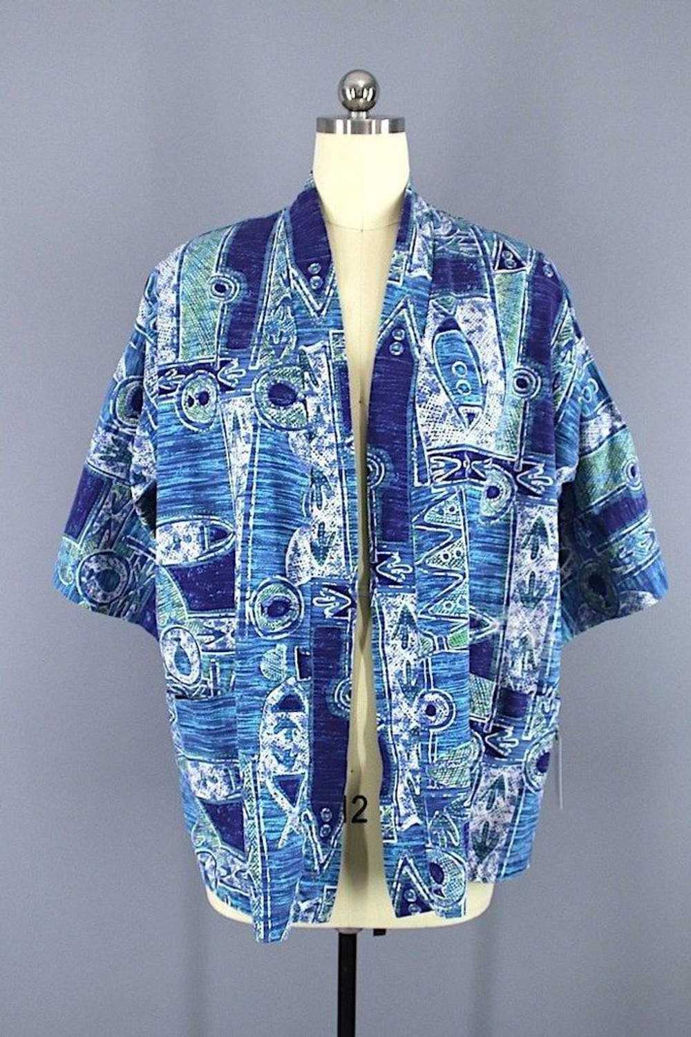 Vintage Hawaiian Print Kimono Jacket - image 1