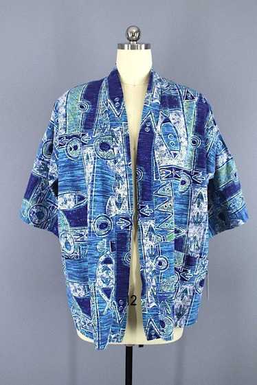 Vintage Hawaiian Print Kimono Jacket