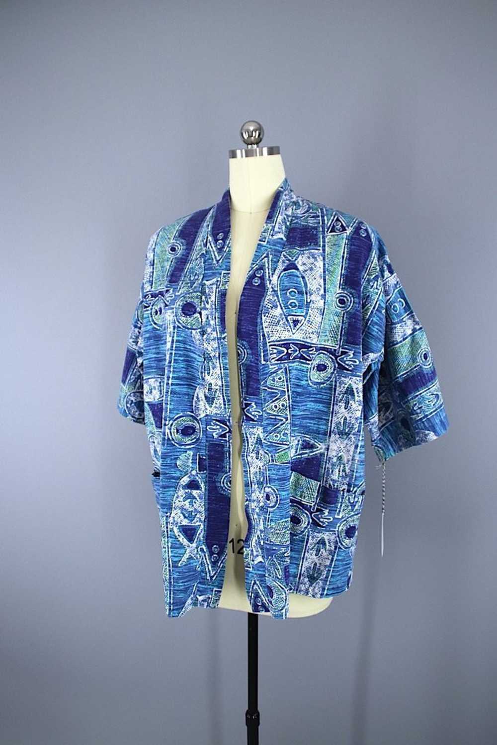 Vintage Hawaiian Print Kimono Jacket - image 2