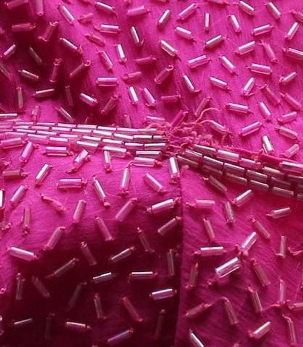 Vintage Hot Pink Beaded Dress - image 6