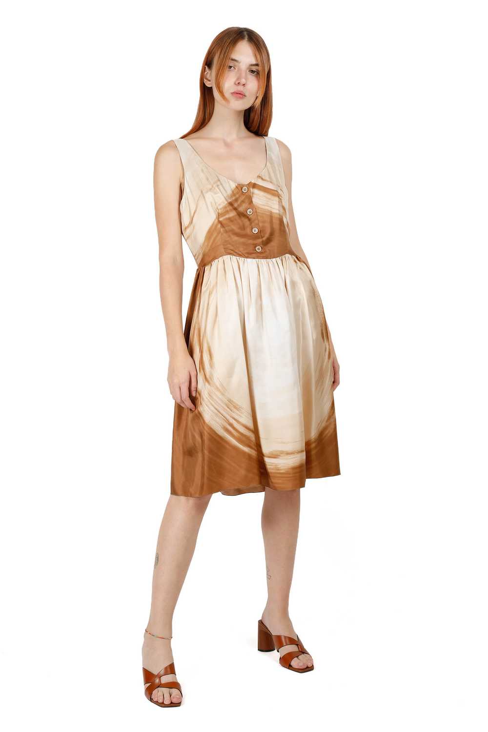 PRADA Flared-skirt silk dress F/W 2003 - image 2