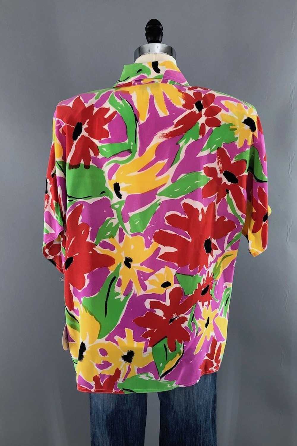 Vintage Flora Kung Silk Blouse - image 4