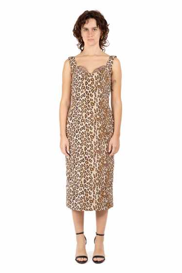 ALEXANDER MCQUEEN Leopard-print faille dress F/W … - image 1