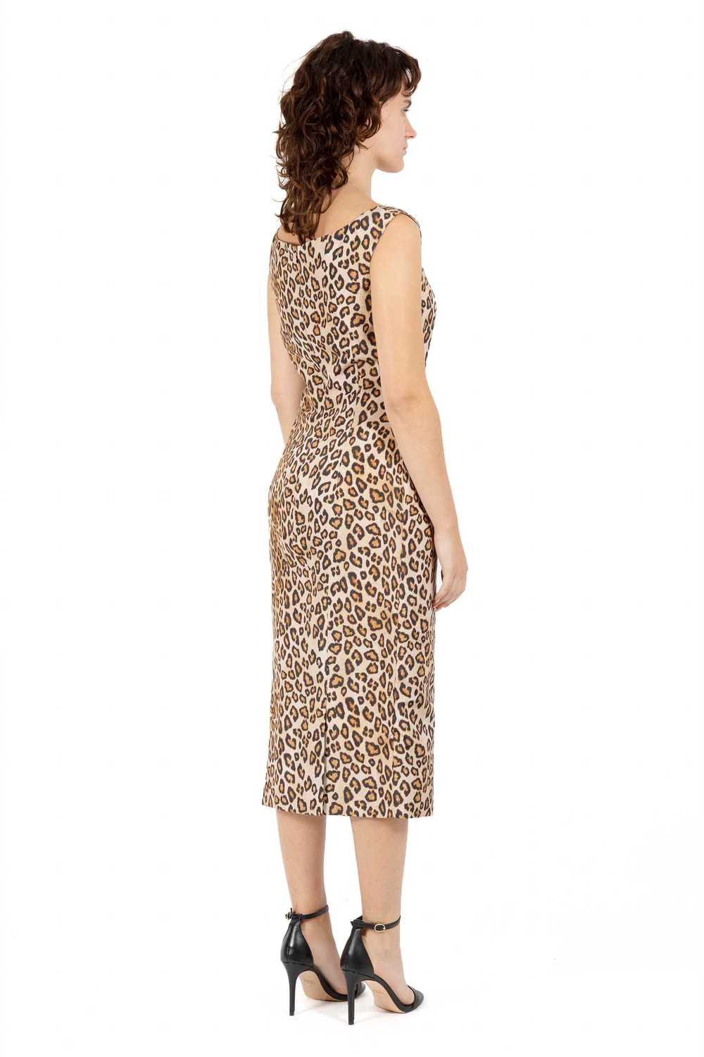 ALEXANDER MCQUEEN Leopard-print faille dress F/W … - image 2