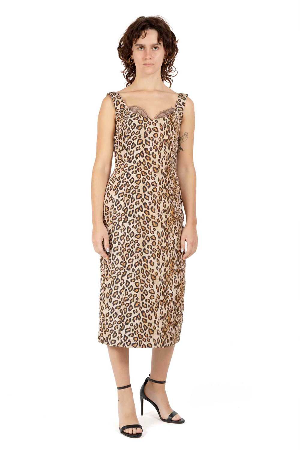 ALEXANDER MCQUEEN Leopard-print faille dress F/W … - image 3