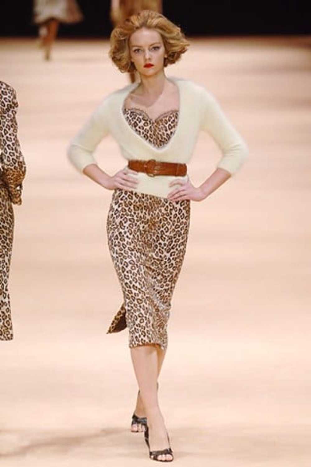 ALEXANDER MCQUEEN Leopard-print faille dress F/W … - image 4