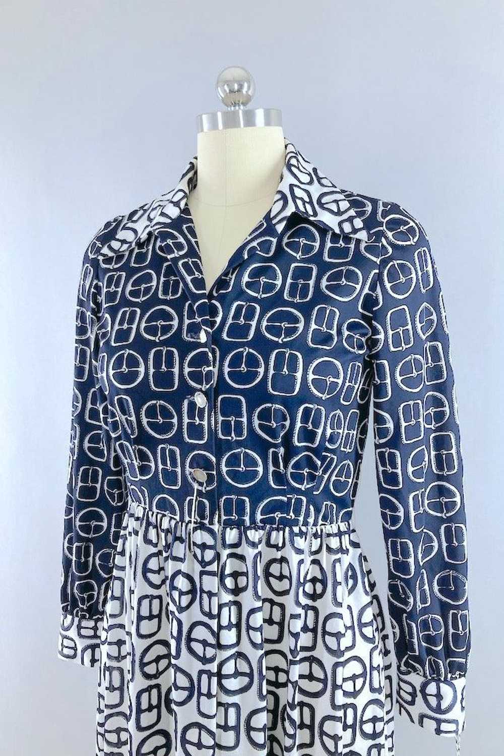 Vintage Buckle Novelty Print Dress - image 2