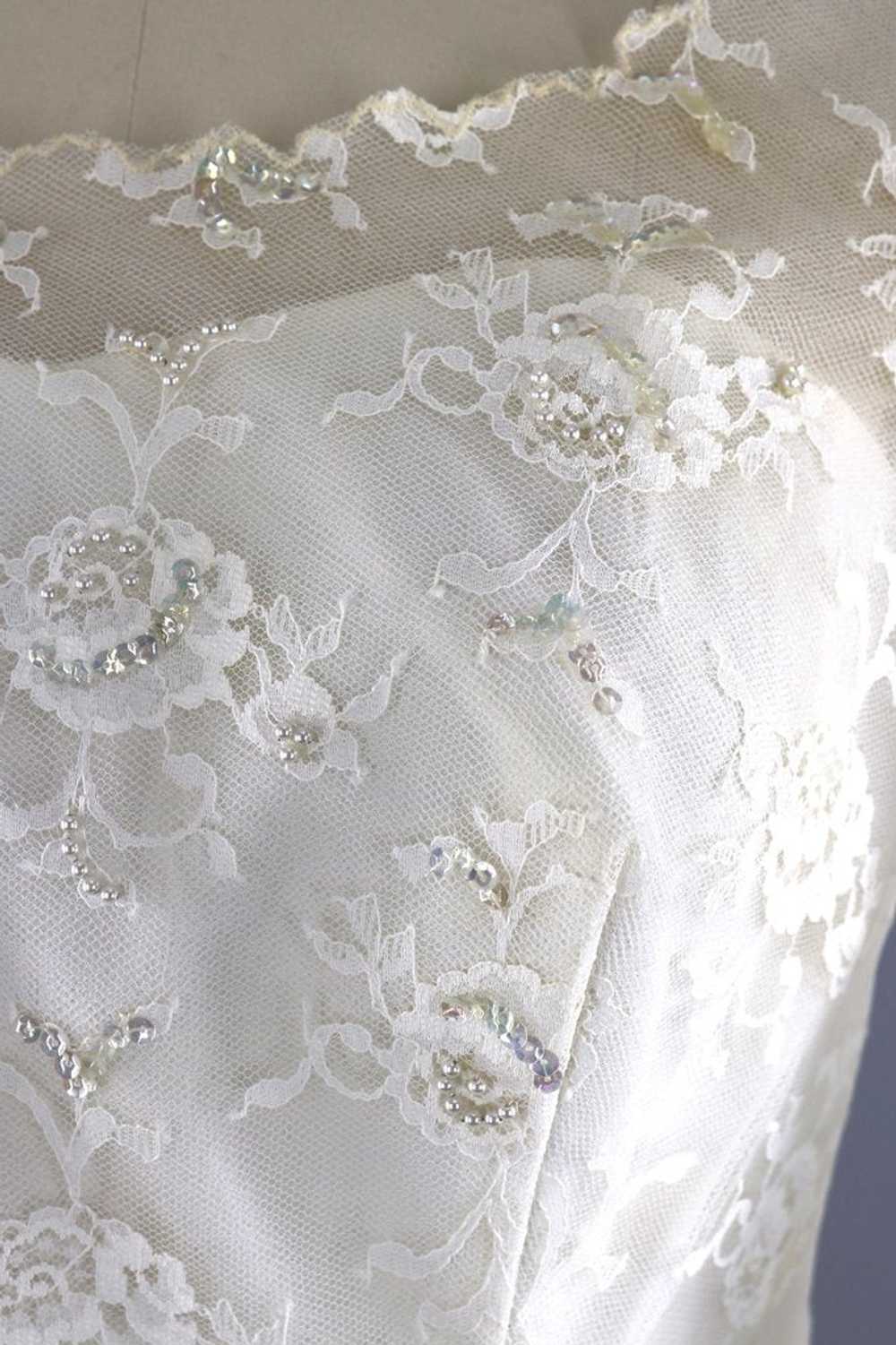 Vintage 1950s Lace Wedding Dress - image 3