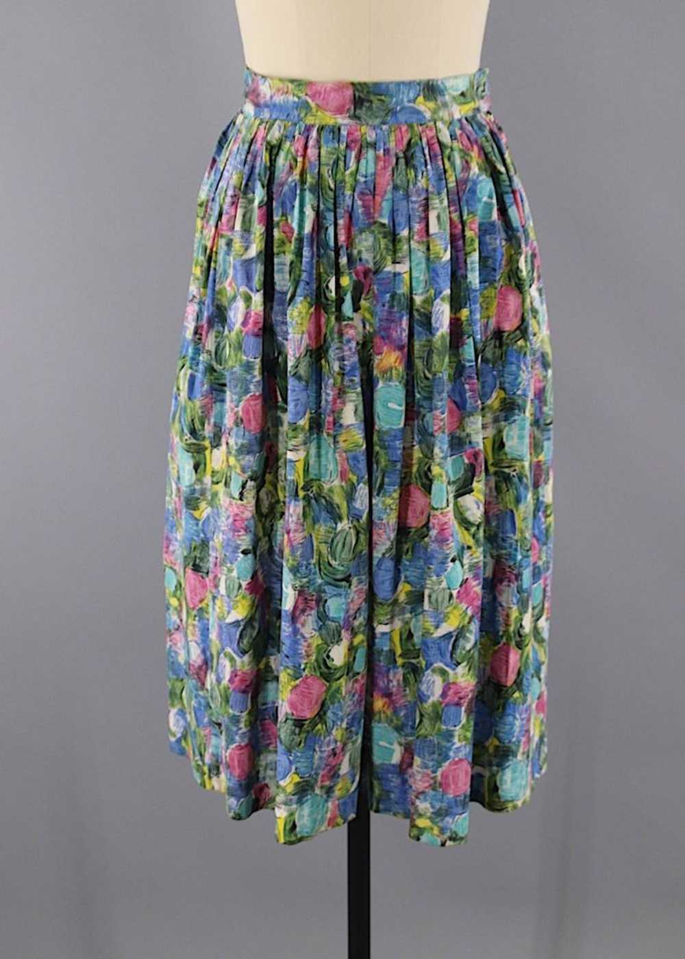 Vintage 1950s Novelty Print Skirt - image 3