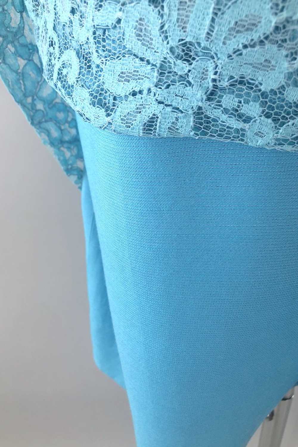 Vintage Blue Lace Party Dress - image 7