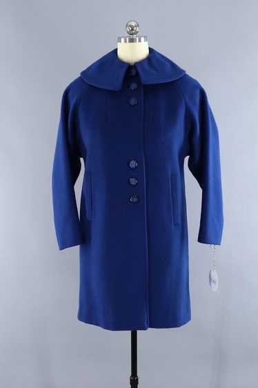 Vintage Blue Cashmere Wool Coat - image 1
