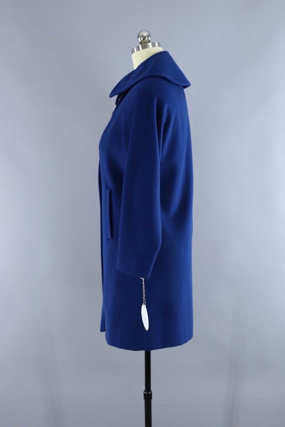 Vintage Blue Cashmere Wool Coat - image 3