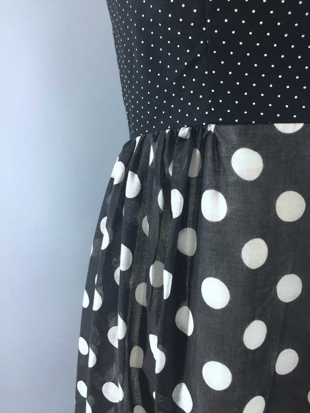 Vintage Black Polka Dot Maxi Dress - image 3