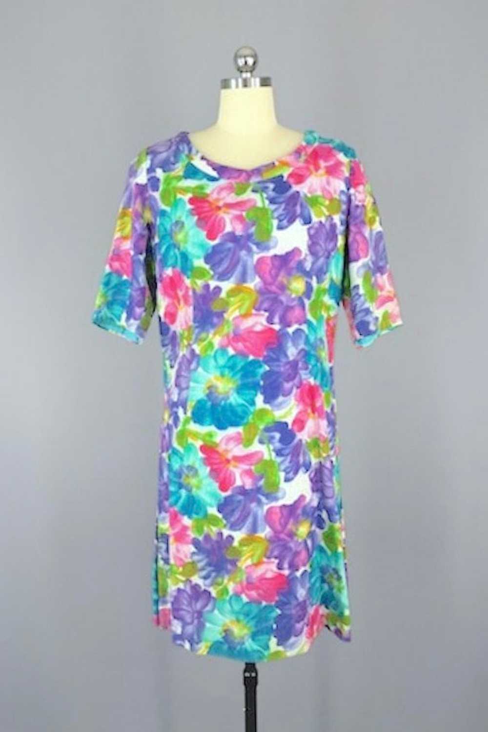 Vintage 1960s Spring Floral Day Dress - image 1