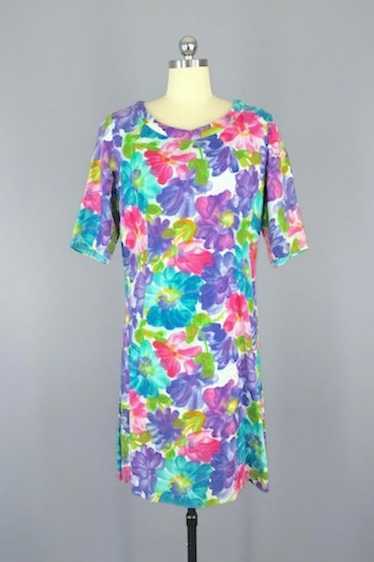 Vintage 1960s Spring Floral Day Dress