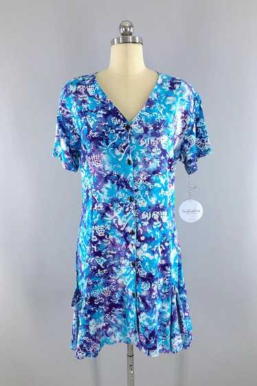 Vintage Aqua Bali Batik Dress