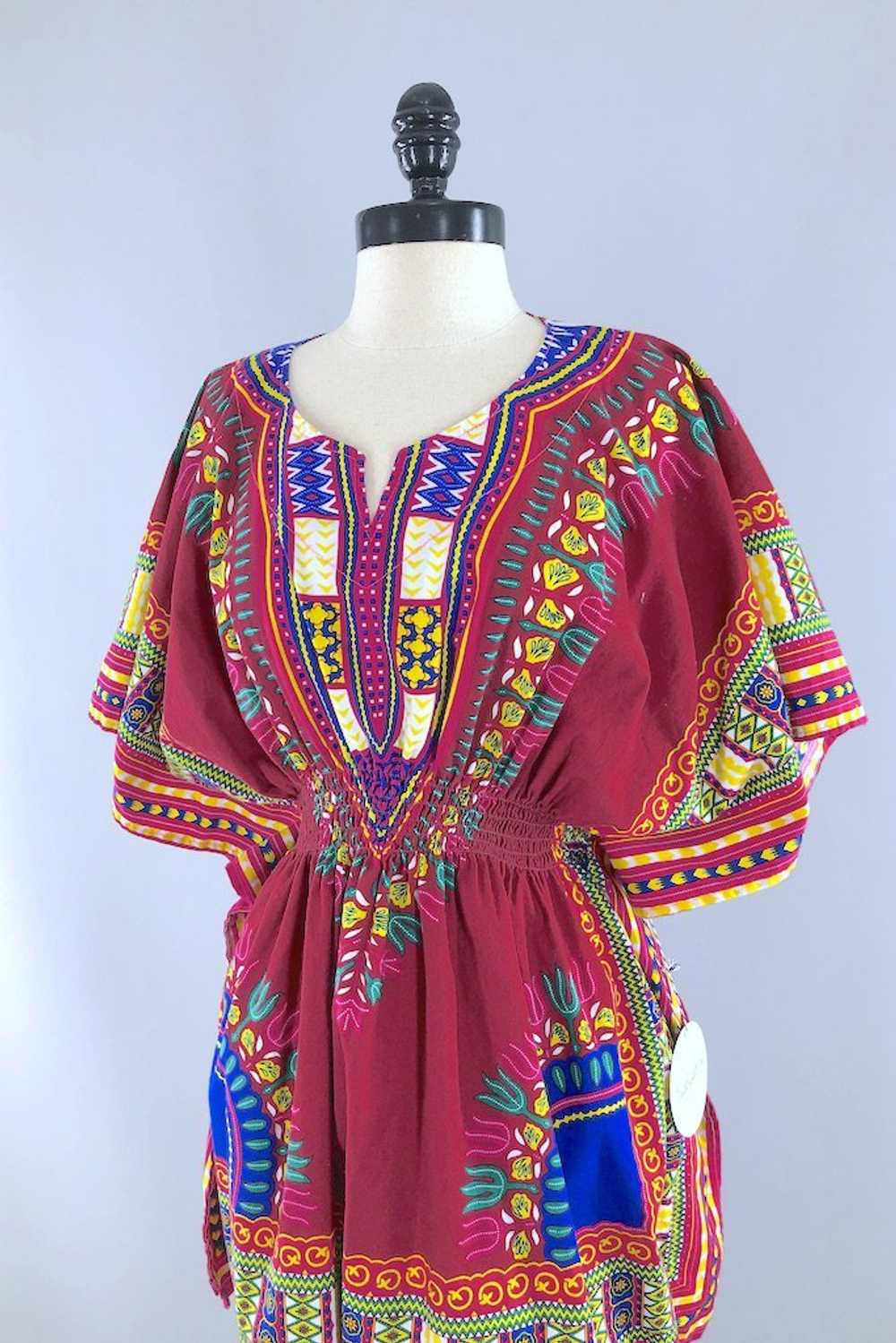 Vintage African Print Cotton Tunic - image 2