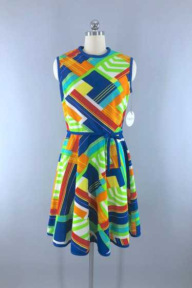 Vintage 60s Geometric Print Sundress