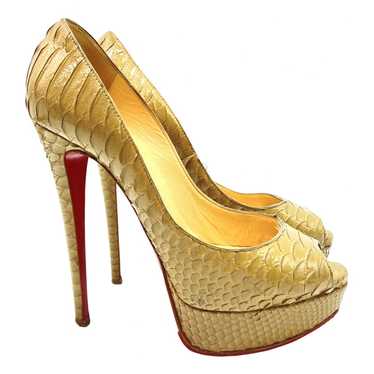 Christian Louboutin Lady Peep python heels